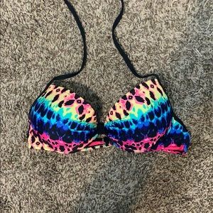 Rue 21 rainbow tie bikini top